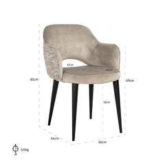 Arm chair Giovanna trendy nature/quartz khaki fire retardant (Be Trendy 01 Nature) - Richmond Interiors