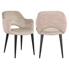 Eetkamerstoel Giovanna trendy rose / khaki velvet - Richmond Interiors