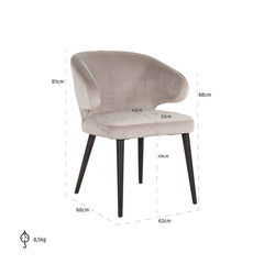 Chair Indigo khaki velvet (Quartz Khaki 903) - Richmond Interiors