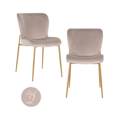 Eetkamerstoel Odessa khaki velvet fire retardant (Set of 2) - Richmond Interiors