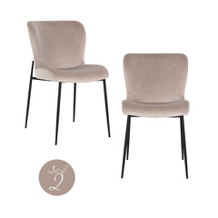 Eetkamerstoel Darby khaki velvet fire retardant (Set of 2) - Richmond Interiors