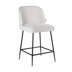 Counter stool Pullitzer white bouclé / black (Copenhagen 900 Bouclé White) - Richmond Interiors