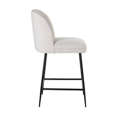 Counter stool Pullitzer white bouclé / black (Copenhagen 900 Bouclé White) - Richmond Interiors