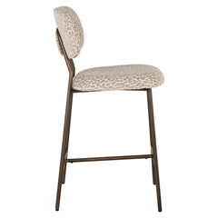Counter stool Xenia beige leopard fire retardant (Set of 2) - Richmond Interiors