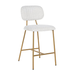 Counter stool Xenia white bouclé / brushed gold (Copenhagen 900 Bouclé White) - Richmond Interiors