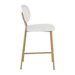 Counter stool Xenia white bouclé / brushed gold (Copenhagen 900 Bouclé White) - Richmond Interiors