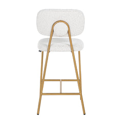 Counter stool Xenia white bouclé / brushed gold (Copenhagen 900 Bouclé White) - Richmond Interiors