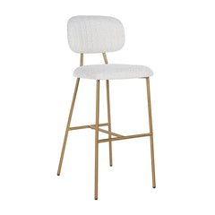 Bar stool Xenia white bouclé / brushed gold (Copenhagen 900 Bouclé White) - Richmond Interiors