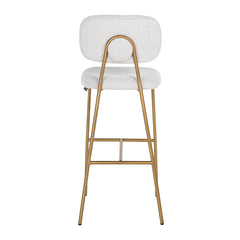 Bar stool Xenia white bouclé / brushed gold (Copenhagen 900 Bouclé White) - Richmond Interiors