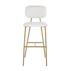 Bar stool Xenia white bouclé / brushed gold (Copenhagen 900 Bouclé White) - Richmond Interiors