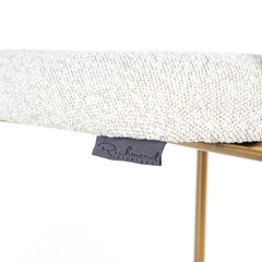 Bar stool Xenia white bouclé / brushed gold (Copenhagen 900 Bouclé White) - Richmond Interiors