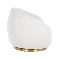 Drehsessel Jago white bouclé / brushed gold (Copenhagen 900 Bouclé White) - Richmond Interiors