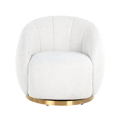 Draaifauteuil Jago white bouclé / brushed gold (Copenhagen 900 Bouclé White) - Richmond Interiors