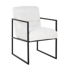 Stoel Lizzy White Bouclé / black (Copenhagen 900 Bouclé White) - Richmond Interiors