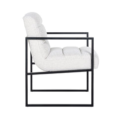 Stoel Lizzy White Bouclé / black (Copenhagen 900 Bouclé White) - Richmond Interiors