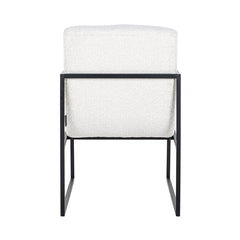 Stoel Lizzy White Bouclé / black (Copenhagen 900 Bouclé White) - Richmond Interiors