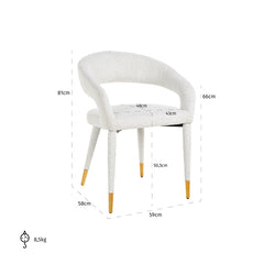 Sessel Gia mit Armlehne white bouclé fire retardant (FR-Copenhagen 900 Bouclé White) - Richmond Interiors