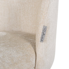 Stoel Alicia white chenille fire retardant (FR-Bergen 900 white chenille) - Richmond Interiors