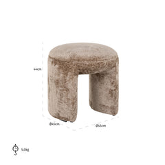 Hocker Fargo taupe chenille (Bergen 104 taupe chenille) - Richmond Interiors