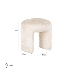 Hocker Fargo  white chenille (Bergen 900 white chenille) - Richmond Interiors