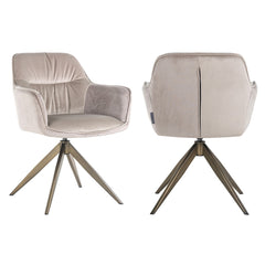 Eetkamerstoel Aline khaki velvet swivel fire retardant - Richmond Interiors