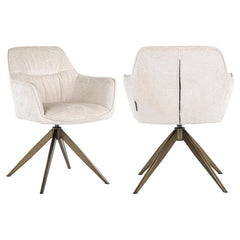 Dining chair Aline white chenille swivel fire retardant - Richmond Interiors