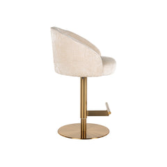 Bar stool Zabi swivel white chenille (Bergen 900 white chenille) - Richmond Interiors