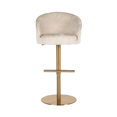 Bar stool Zabi swivel white chenille (Bergen 900 white chenille) - Richmond Interiors