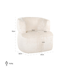 Sessel Donna white chenille (Bergen 900 white chenille) - Richmond Interiors