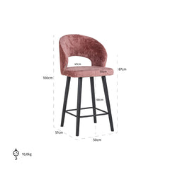 Counter stool Savoy rose chenille (Bergen 705 rose chenille) - Richmond Interiors