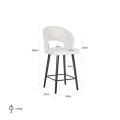 Counter stool Savoy white bouclé (Copenhagen 900 Bouclé White) - Richmond Interiors