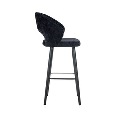 Bar stool Savoy black chenille (Bergen 809 black chenille) - Richmond Interiors