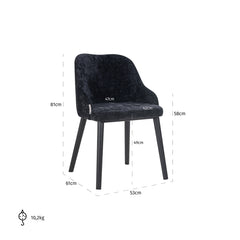 Stoel Twiggy black chenille (Bergen 809 black chenille) - Richmond Interiors