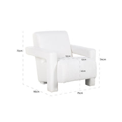 Fauteuil Casey white furry fire retardant (Himalaya 900 white furry) - Richmond Interiors