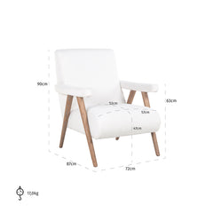 Fauteuil Bono white furry fire retardant (Himalaya 900 white furry) - Richmond Interiors