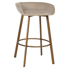 Bar stool Cressida low back khaki velvet (set of 2) (Quartz Khaki 903) - Richmond Interiors