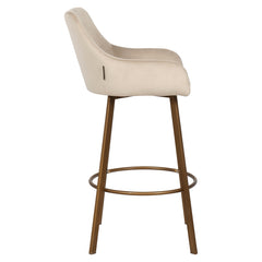 Bar stool Cressida high back khaki velvet (set of 2) (Quartz Khaki 903) - Richmond Interiors