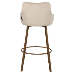 Bar stool Cressida high back khaki velvet (set of 2) (Quartz Khaki 903) - Richmond Interiors