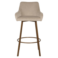 Bar stool Cressida high back khaki velvet (set of 2) (Quartz Khaki 903) - Richmond Interiors