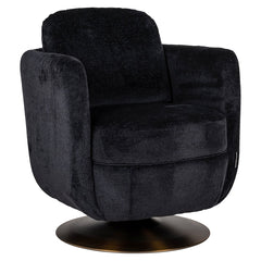 Stuhl pivotante Turner black chenille (Bergen 809 black chenille) - Richmond Interiors