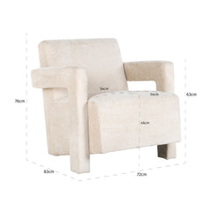 Sessel Devanto white chenille (Bergen 900 white chenille) - Richmond Interiors