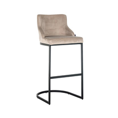 Bar stool Bolton khaki velvet / black fire retardant (FR-Quartz 903 Khaki) - Richmond Interiors