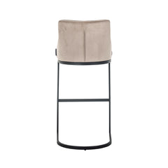 Bar stool Bolton khaki velvet / black fire retardant (FR-Quartz 903 Khaki) - Richmond Interiors