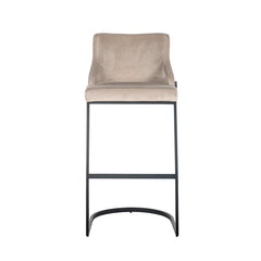 Bar stool Bolton khaki velvet / black fire retardant (FR-Quartz 903 Khaki) - Richmond Interiors