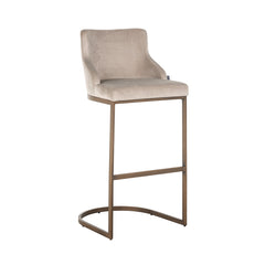 Bar stool Bolton khaki velvet / brushed gold fire retardant (FR-Quartz 903 Khaki) - Richmond Interiors