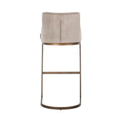 Bar stool Bolton khaki velvet / brushed gold fire retardant (FR-Quartz 903 Khaki) - Richmond Interiors