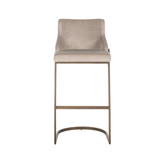 Bar stool Bolton khaki velvet / brushed gold fire retardant (FR-Quartz 903 Khaki) - Richmond Interiors