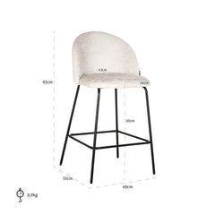 Counter stool Alyssa cream fusion (Fusion cream 02) - Richmond Interiors