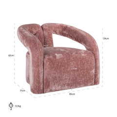 Sessel Dana rose chenille (Bergen 705 rose chenille) - Richmond Interiors