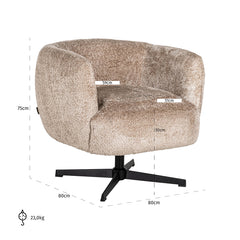 Drehbarer Easy Chair Estelle (Sheep 01 nature) - Richmond Interiors